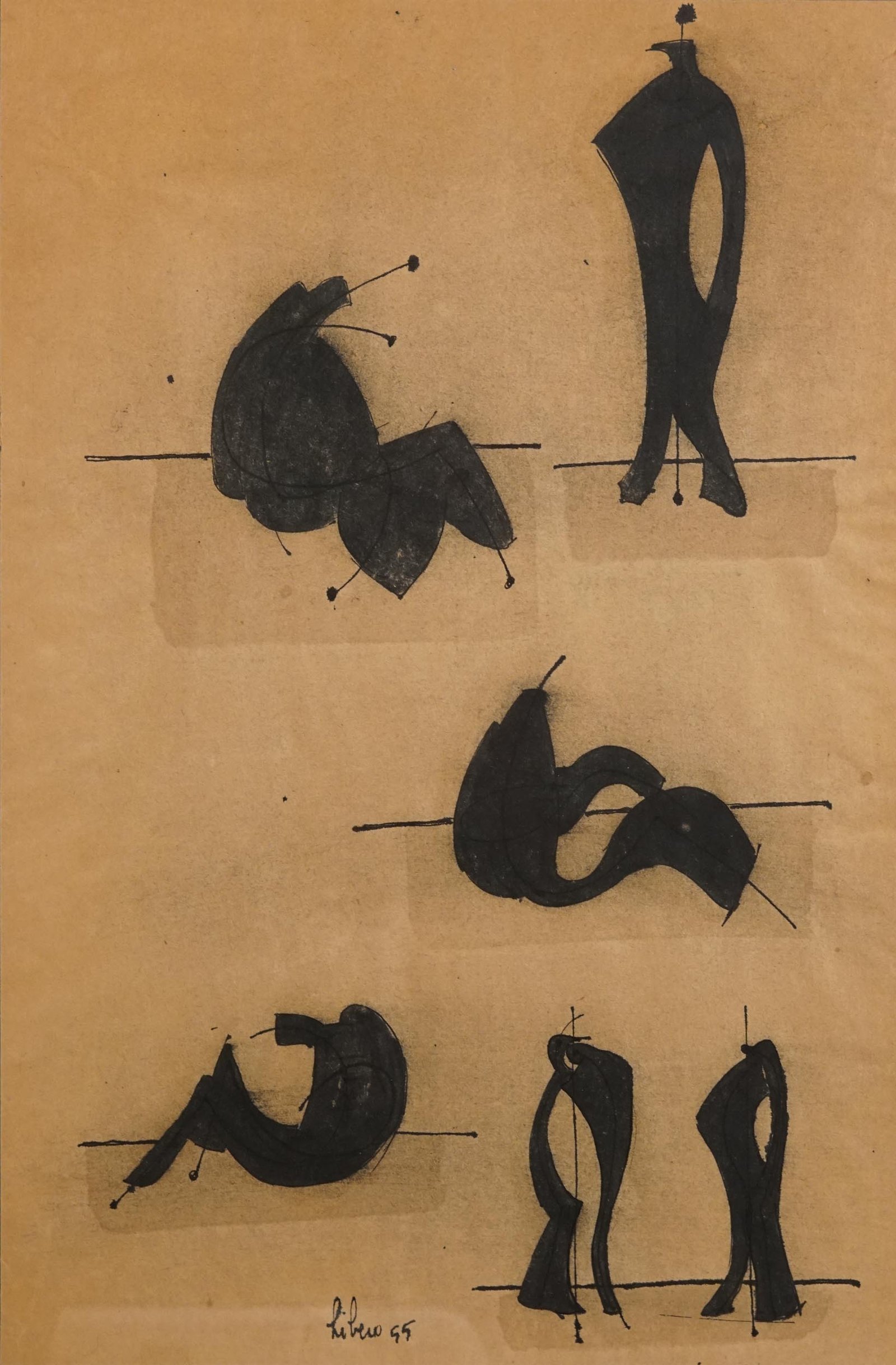 47 - BADÍI LÍBERO - BOCETO PARA ESCULTURA 6 FIGURAS