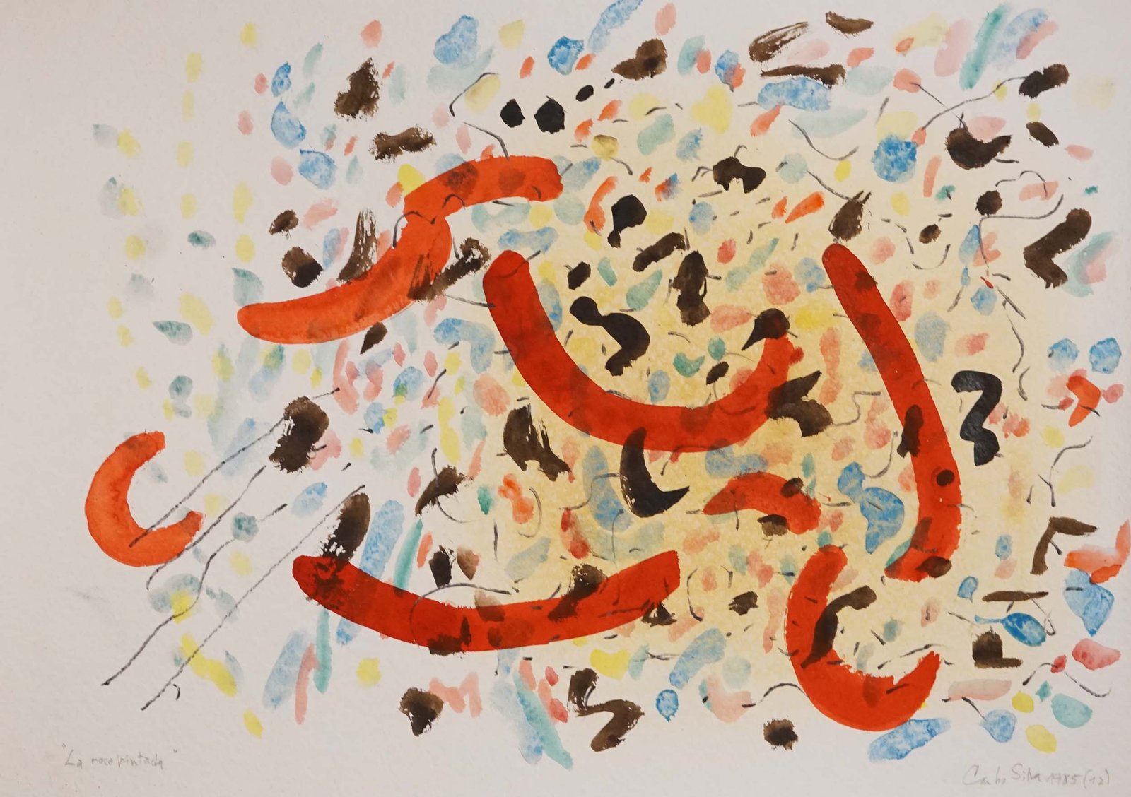 59 - SILVA CARLOS - TRES ACUARELAS Y UNA SERIGRAFÍA (P/A) QUE CONFORMAN UN SOLO LOTE