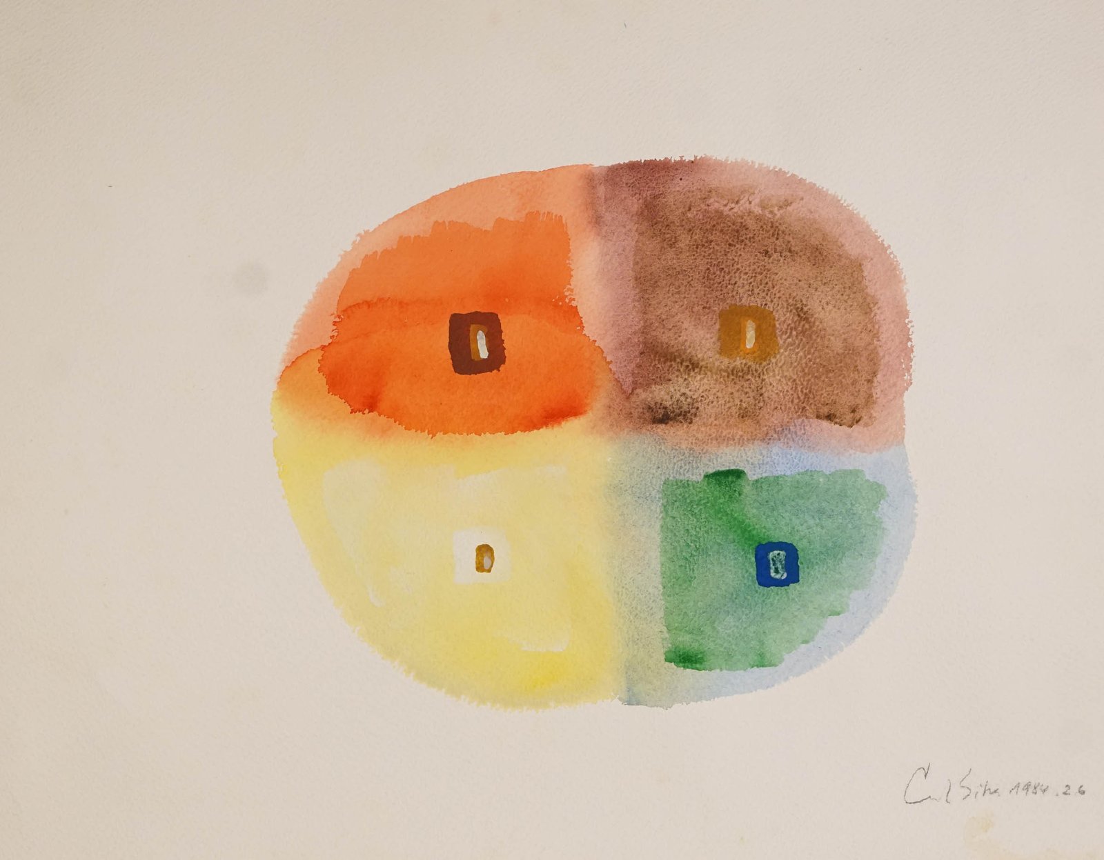 59 - SILVA CARLOS - TRES ACUARELAS Y UNA SERIGRAFÍA (P/A) QUE CONFORMAN UN SOLO LOTE